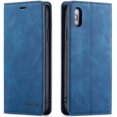 thumbnail image 1 of Premium PU Leather Flip Folio Case for iPhone XR, Protective Case with Kickstand Card Slot Holder Hidden Magnetic Closure Shockproof Wallet Cover for iPhone XR - Blue, 1 of 13