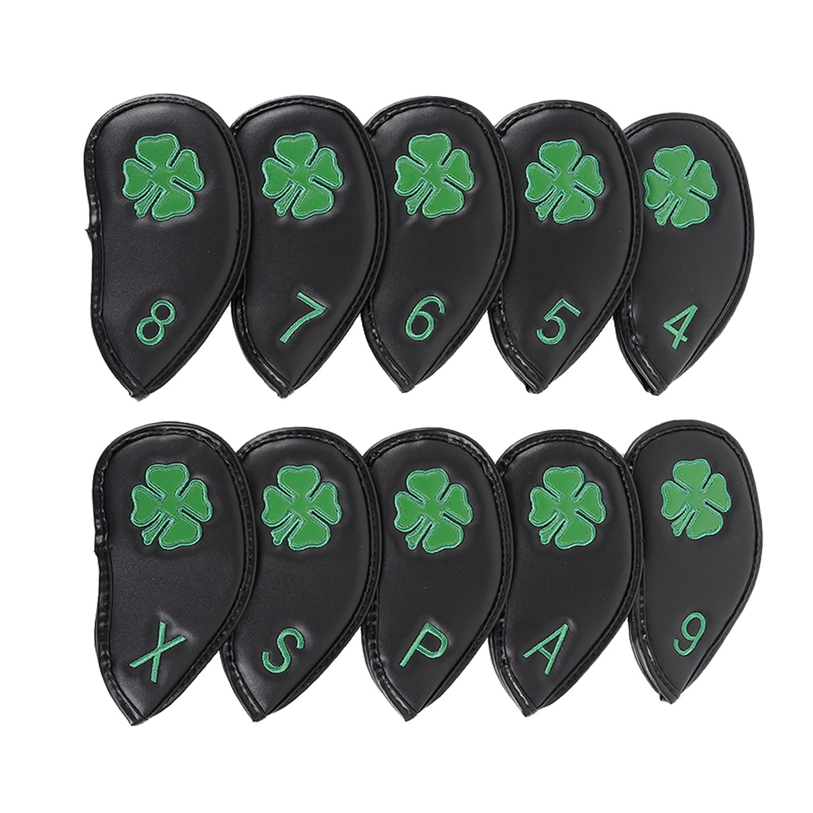 Premium PU Leather Iron and Wedge Golf Club Head Covers, Set of 10
