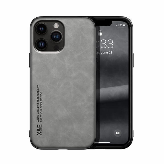 Premium PU Leather + TPU Back Case for iPhone 11 Pro Max, Luxury Thin Fit Shockproof Drop Protective Skin Friendly Support Magnetic Car Mount Case Cover for iPhone 11 Pro Max, Lightgray