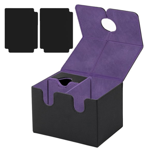 Premium PU Leather Trading Card Deck Box Fits 200+ Sleeved Cards Magnetic Closure Card Storage Case With Dice Drawer And Dividers For MTG YuGiOh Pokemon TCG Collectors