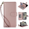 thumbnail image 1 of Premium PU Leather Wallet Case for Google Pixel 6 Pro, Classic with Card Slots Magnetic Closure RFID Protection Wrist Strap Kickstand Shockproof Flip Case Cover for Google Pixel 6 Pro, Rosegold, 1 of 6