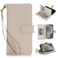 thumbnail image 1 of Premium PU Leather Wallet Case for Google Pixel 6 Pro, Classic with Card Slots Magnetic Closure RFID Protection Wrist Strap Kickstand Shockproof Flip Case Cover for Google Pixel 6 Pro, Apricot, 1 of 6