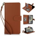 thumbnail image 1 of Premium PU Leather Wallet Case for Google Pixel 7, Classic with Card Slots Magnetic Closure RFID Protection Wrist Strap Kickstand Shockproof Flip Case Cover for Google Pixel 7, Brown, 1 of 6