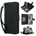 thumbnail image 1 of Premium PU Leather Wallet Case for Google Pixel 9 / 9 Pro, Classic with Card Slots Magnetic Closure RFID Protection Wrist Strap Kickstand Shockproof Flip Case Cover for Google Pixel 9 / 9 Pro, Black, 1 of 6