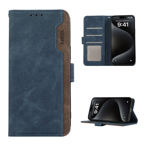 Premium PU Leather Wallet Case for Samsung Galaxy S21, Luxury Slim Fit Card Slots Cash Pocket RFID Blocking Stylish Functional Flip Folio Phone Case Cover for Samsung Galaxy S21, Blue