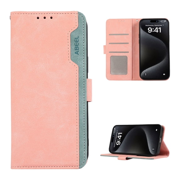 Premium PU Leather Wallet Case for Samsung Galaxy S21 Plus, Luxury Slim Fit Card Slots Cash Pocket RFID Blocking Stylish Functional Flip Folio Phone Case Cover for Samsung Galaxy S21 Plus, Pink