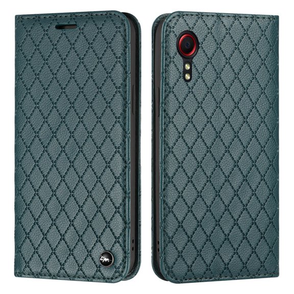 Premium PU Leather Wallet Case for Samsung Galaxy Xcover 5 with Card Slots Kickstand Magnetic Closure, Soft TPU Shockproof RFID Blocking Flip Folio Cover for Samsung Galaxy Xcover 5 5.3-Inch,Green