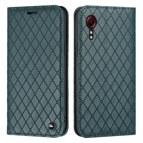 Premium PU Leather Wallet Case for Samsung Galaxy Xcover 5 with Card Slots Kickstand Magnetic Closure, Soft TPU Shockproof RFID Blocking Flip Folio Cover for Samsung Galaxy Xcover 5 5.3-Inch,Green