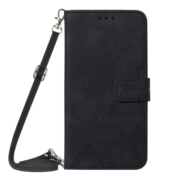 Premium PU Leather Wallet Case for iPhone 14 Pro Max, Soft TPU Shockproof Magnetic Clasp Flip Folio Phone Case with Card Slots Shoulder Strap Kickstand Cover for iPhone 14 Pro Max,Black