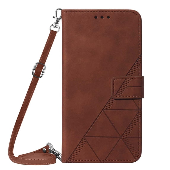 Premium PU Leather Wallet Case for iPhone 14 Pro Max, Soft TPU Shockproof Magnetic Clasp Flip Folio Phone Case with Card Slots Shoulder Strap Kickstand Cover for iPhone 14 Pro Max,Brown