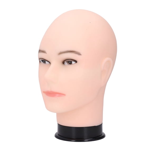 Premium PVC Bald Mannequin Head for Professional Salon Beauty School Shop Hat Display Manikin Model Training Practice Massaging with Detailed Makeup Features 22 inches / 55.8 cm