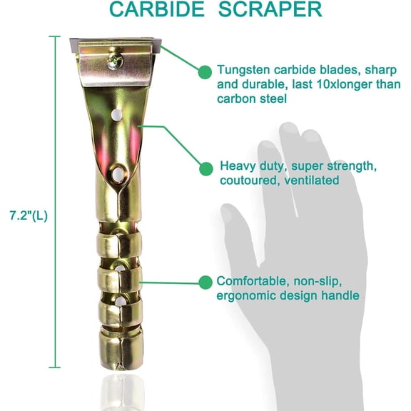 Premium Paint Scraper Heavy Duty 2" Carbide Blade General-purpose Scraper for Removing Paint, Varnish, Wood, Glue