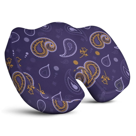 Premium Paisley Pattern Memory Foam Seat Cushion Ergonomic Chair Pad for Office Chair, Car, Airplane & Bleachers Sciatica, Tailbone Hip & Back Pain Relief - Chair Cushion for Long Office Workers.