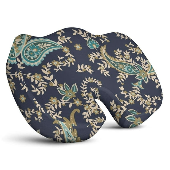 Premium Paisley Pattern Memory Foam Seat Cushion Ergonomic Chair Pad for Office Chair, Car, Airplane & Bleachers Sciatica, Tailbone Hip & Back Pain Relief - Chair Cushion for Long Office Workers.
