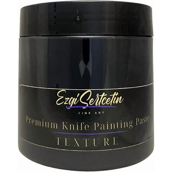 Premium Palette Knife Painting Paste|Texture Paste|Authentic Bright Colors|Ready to Use|Easy to Apply| 6oz (Carbon Black)