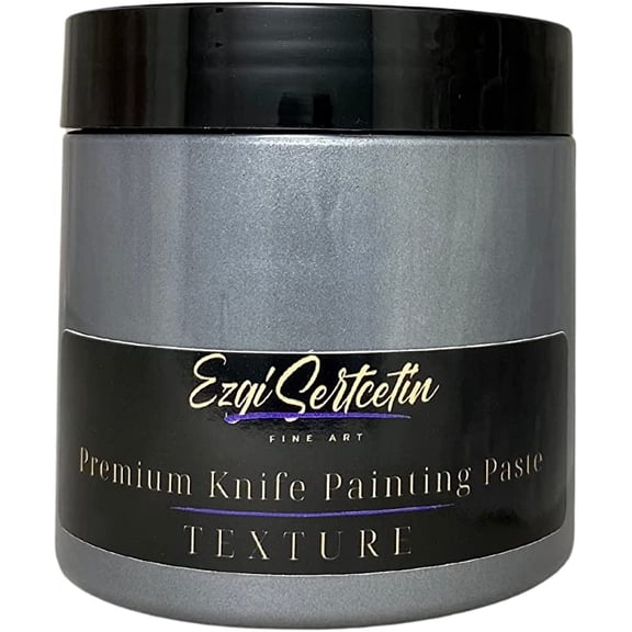 Premium Palette Knife Painting Paste|Texture Paste|Authentic Bright Colors|Ready to Use|Easy to Apply| 6oz (Gray)