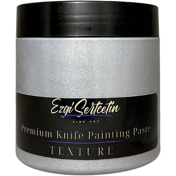 Premium Palette Knife Painting Paste|Texture Paste|Authentic Bright Colors|Ready to Use|Easy to Apply| 6oz (Platinum Silver)