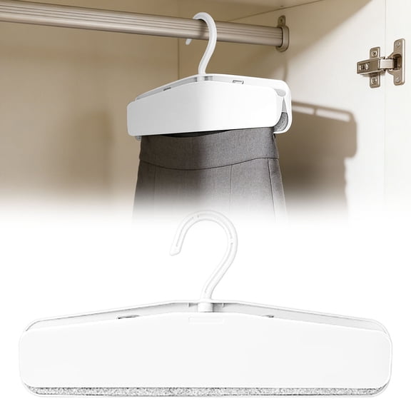 Pants Hangers Space Saving, 13" Large Strong Grip Skirt Hanger for Heavy Jeans, No- Laundry Drying Rack, Durable ABS Closet Essentials for Shorts & Trousers, Indoor Use (1 Pack)