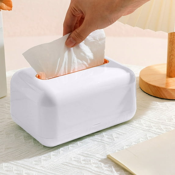 Premium Paper Towel Holder Box for Kitchen Countertops, White or Green Plastic Tabletop Napkin Dispenser with Lid for Easy Access, Ideal for Dining Room, Office Breakroom, and Restaurant Use