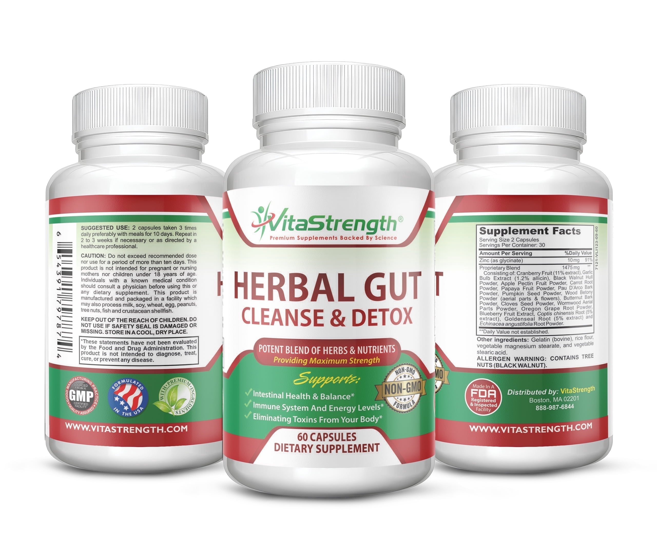 Premium Herbal Gut Cleanse (NON-GMO) -  Intestine Detox to support the body’s natural defense against unwanted organisms