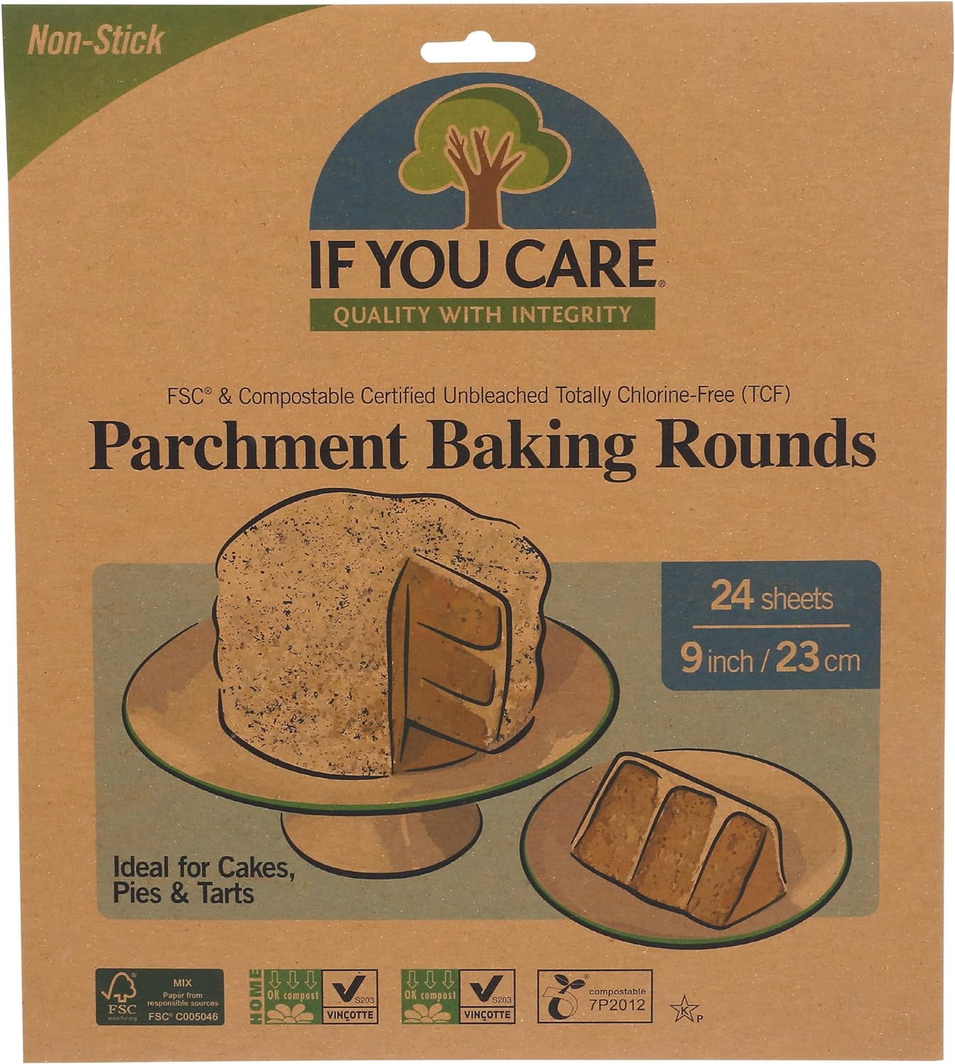 Premium Parchment Paper Rounds for Baking Cakes, Pies, Tarts Pack of 24 Circle Liners Silicone