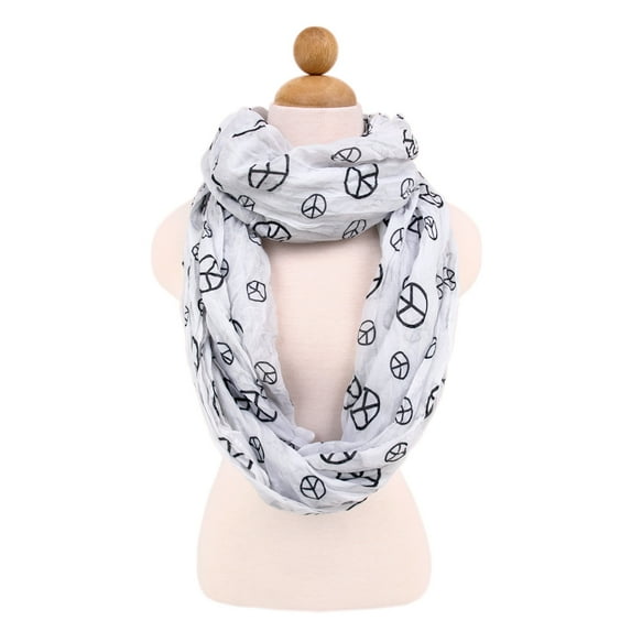 Premium Peace Sign Infinity Loop Fashion Scarf