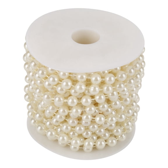 Premium Pearl Bead Roll, 32.8ft Long, Lightweight  Durable, Beige Or White