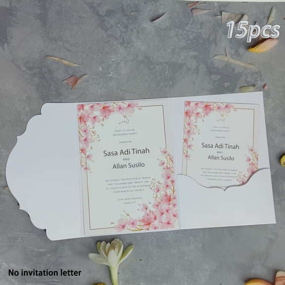Premium Pearlescent Paper Cards - Glossy Blank Foldable Invitations for Weddings, Valentine's Day, Christmas, and DIY Projects
