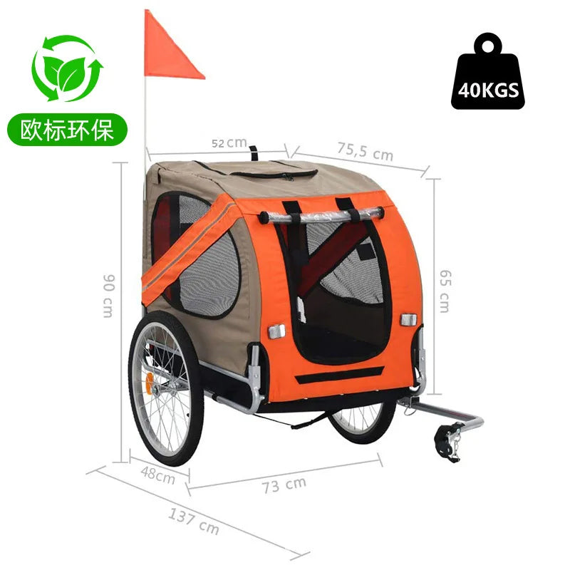 Premium Pet Bike Trailer for Large Dog or Multiple Small Dogs, Dog