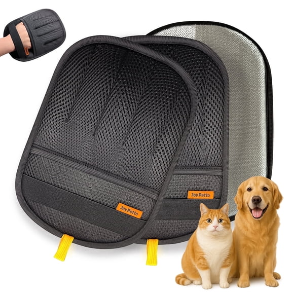 JoyPetto Pet Hair Removal Gloves, 2‑Pack Electrostatic Reusable 5‑Finger Gloves for Dogs and Cats, for Furniture and Car Seats