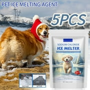 Premium Pet Safe Ice Melt - Pet & Kid Friendly Ice Melt Safe for Concrete, Driveways, and Winter Use - Chloride & Salt-Free Ice Melter Safe with Pets & Sidewalk 100g 5PCS