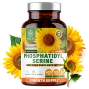 Premium Phosphatidylserine 400mg, Derived from Sunflower Lecithin, 120 Veg Caps