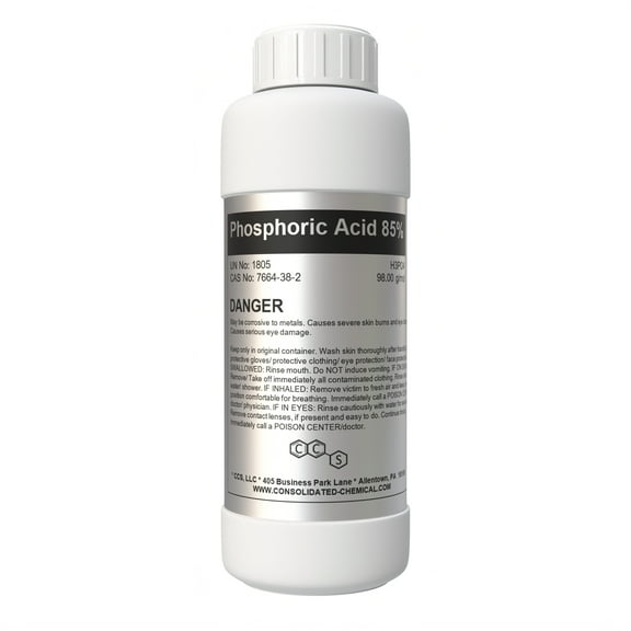 Premium Phosphoric Acid 85% - High Purity Industrial Grade - Multi-Purpose Use for Cleaning, Etching, Rust Removal, and More - 500mL (16 Fl Oz)