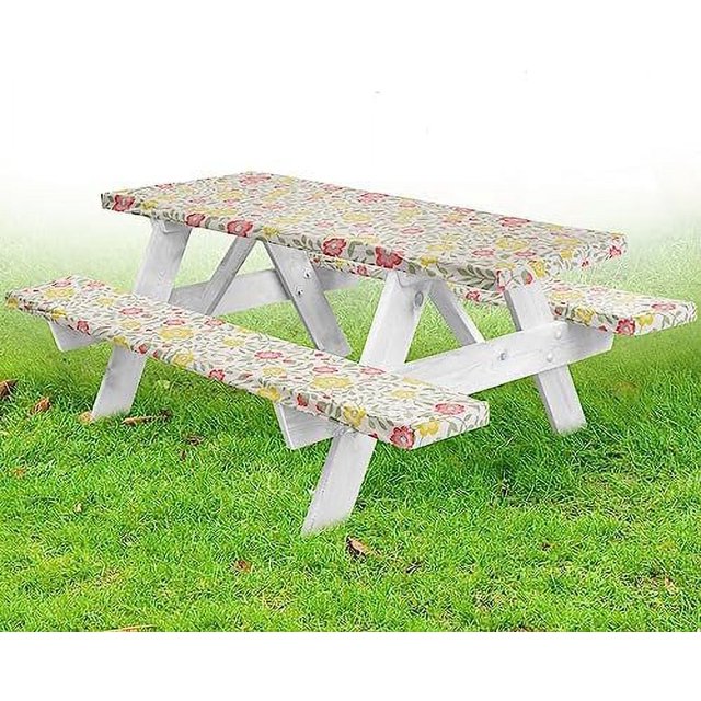 Premium Picnic Table Cover With Bench Covers Vinyl Fitted Picnic Table