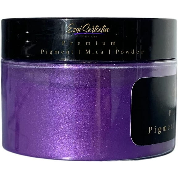 Premium Pigment Powder 50g | Authentic Unique & Bright Pearlescent Metallic and Neon Colors | Especially Formulated for Artwork, Resin, Slime, Plasticine and more by Ezgi Sertcetin (Amethyst)