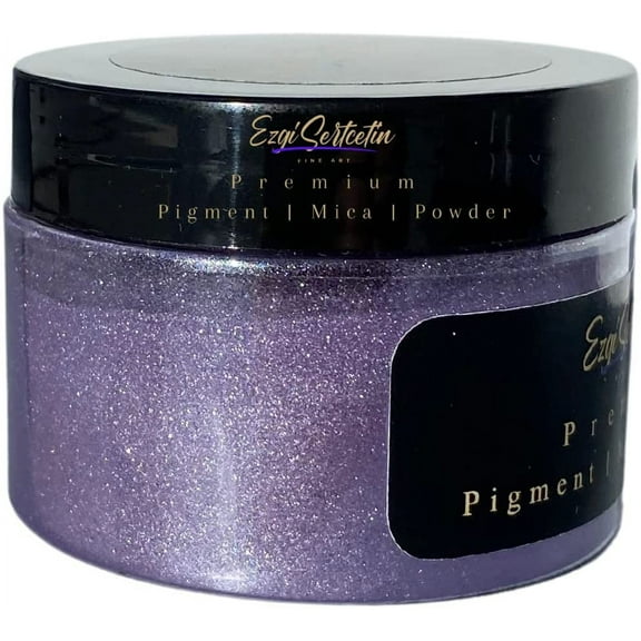 Premium Pigment Powder 50g | Authentic Unique & Bright Pearlescent Metallic and Neon Colors | Especially Formulated for Artwork, Resin, Slime, Plasticine and more by Ezgi Sertcetin (Aubergine Purple)