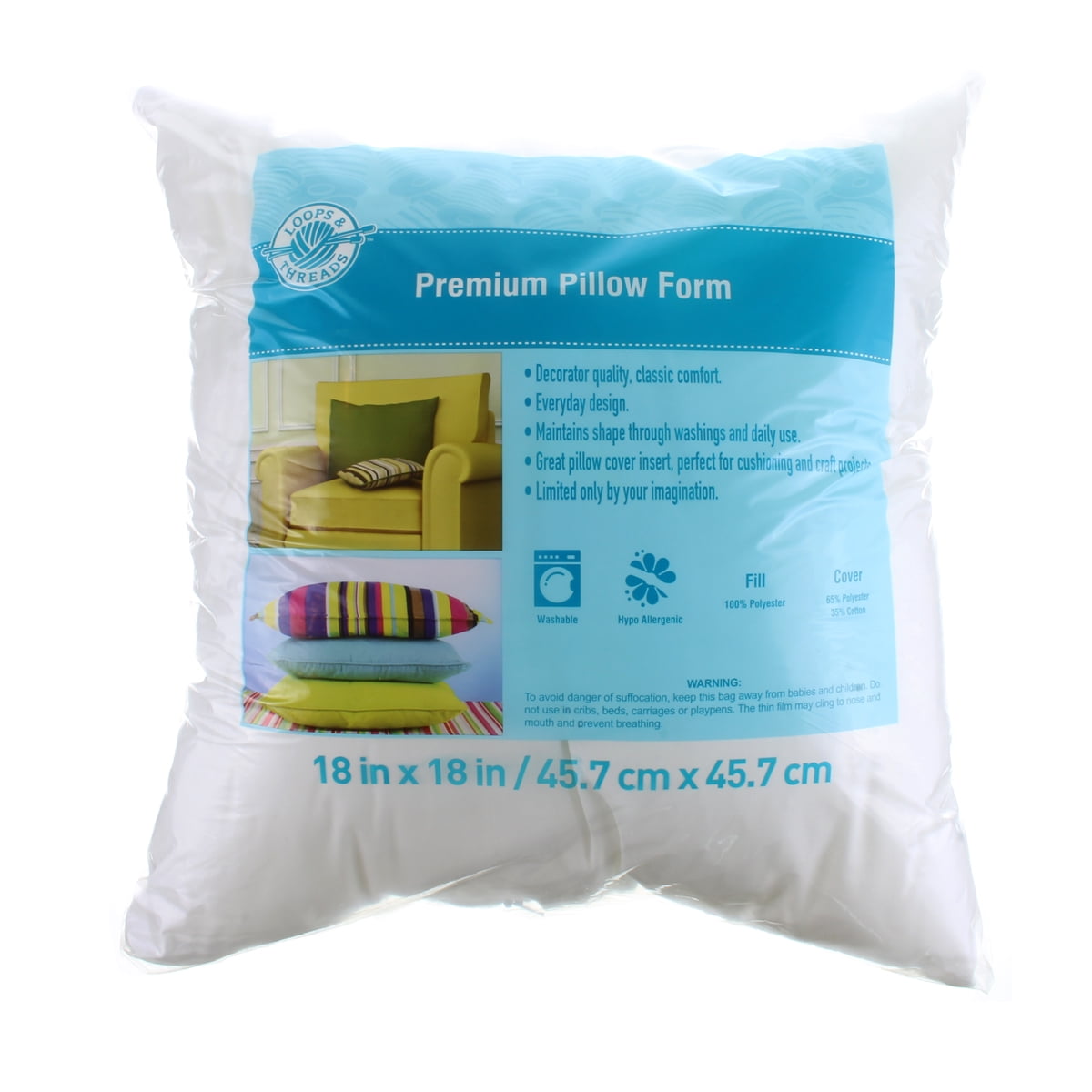 Pillow form sizes walmart hotsell