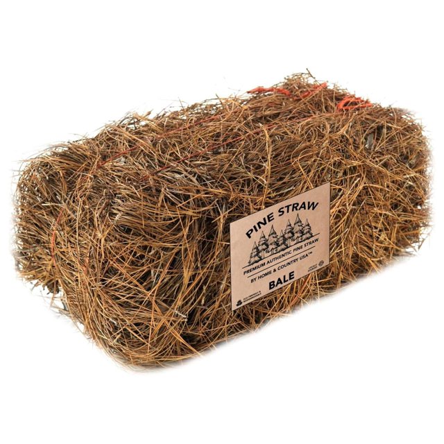 Premium Pine Straw Mulch Bale for Landscaping, Organic Material Made