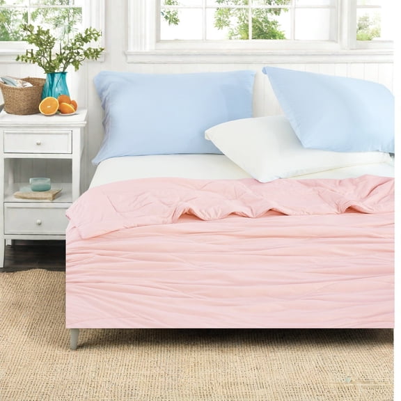 Premium Pink Cooling Comforter 90x90 Inches AllSeason Bedding Sets for Modern Homes
