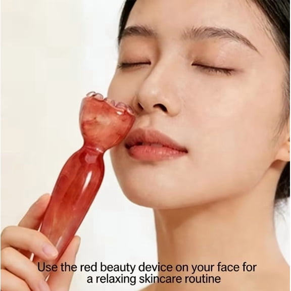 Premium Pink Resin Gua Sha Massage Tool - Ergonomic Facial and Body Relaxation Aid for Wellness
