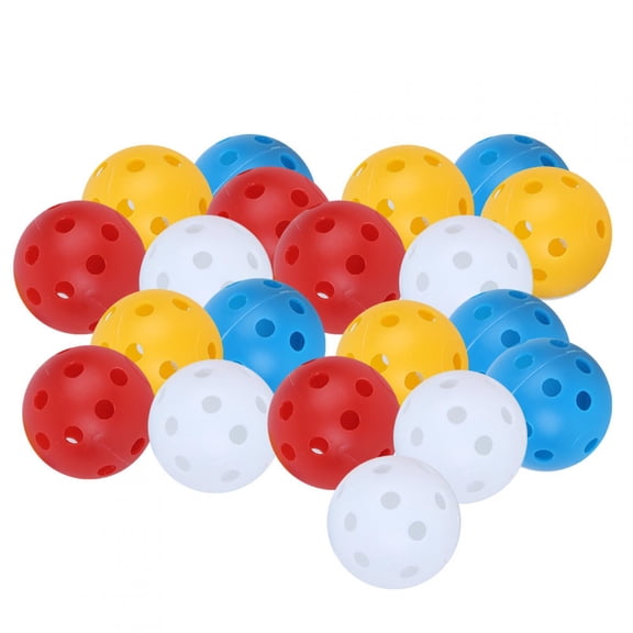 Premium Plastic Airflow Hollow Golf Balls 26 Holes Practice Training Balls 1.6 inches / 4.1 cm Balanced Flight Indoors Outdoors Sports Equipment Set for Golfing Accuracy Pack of 20