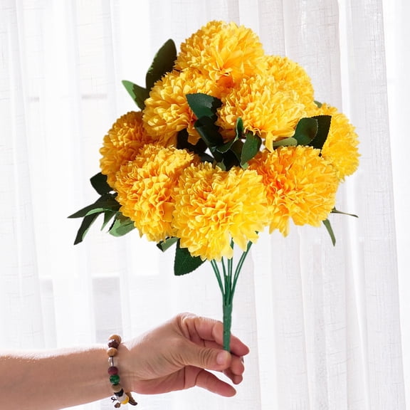 Premium Plastic Artificial Chrysanthemum Flower - Highly Realistic 11.8in Faux Floral Decor, Waterproof & Fade-Resistant for Home/Commercial Use, Durable Long-Lasting Simulation Botanicals
