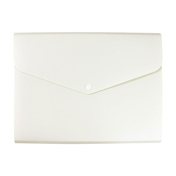 Premium Plastic Document Organizer with Snap Button Closure | File Folder for office, Business, Home | Heavy Duty Transparent Paper Storage Pouch for Receipts, Invoices,Important Documents