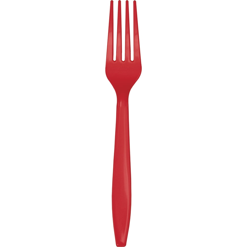 Premium Plastic Forks Bulk Classic Red, Pack of 50
