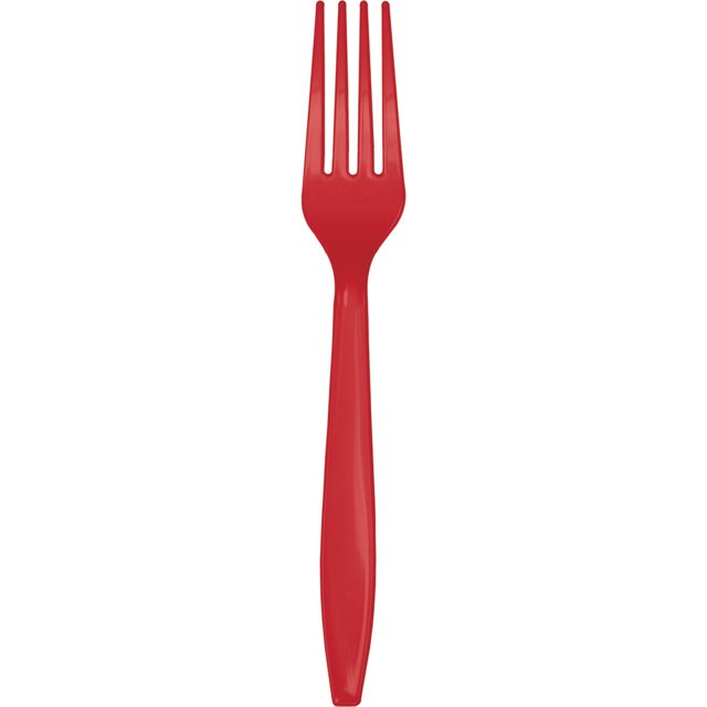 Premium Plastic Forks Bulk Classic Red, Pack of 50