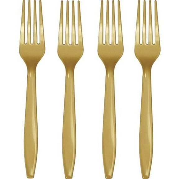 Premium Plastic Forks - Gold - 24 per Case - Case of 12
