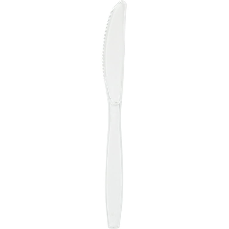 ZEML 50 Medium-Weight Disposable Plastic Cutlery - White (Knives)