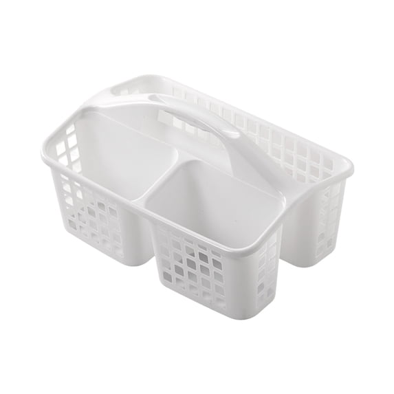 Premium Plastic Portable Bath Storage Basket with Multi-Compartment & Non-Slip Base, Ergonomic Handle, Versatile for Bathroom, Camping, and Outdoor Use