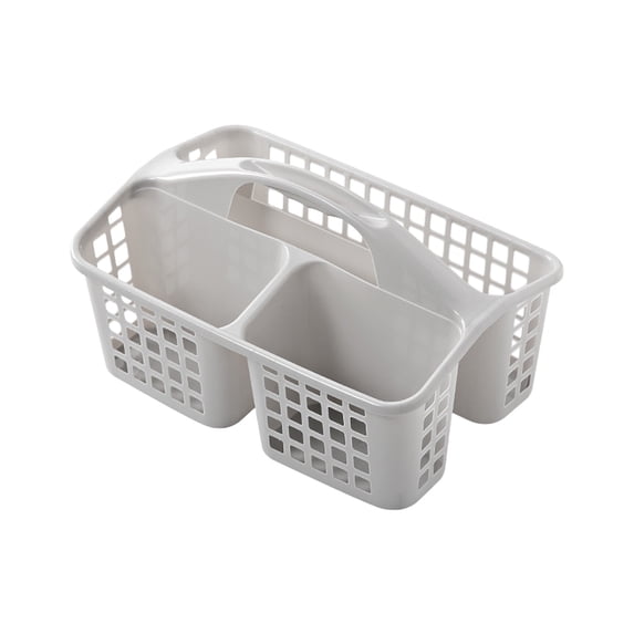 Premium Plastic Portable Bath Storage Basket with Multi-Compartment & Non-Slip Base, Ergonomic Handle, Versatile for Bathroom, Camping, and Outdoor Use