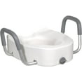 Premium Plastic Raised Toilet Seat with Lock and Padded Armrests